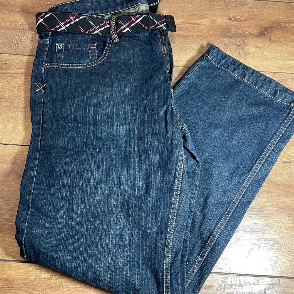 NWT Carbon Black Denim Jeans with Belt